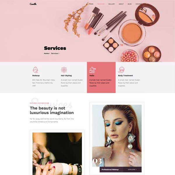 Beauty Shop Website Design